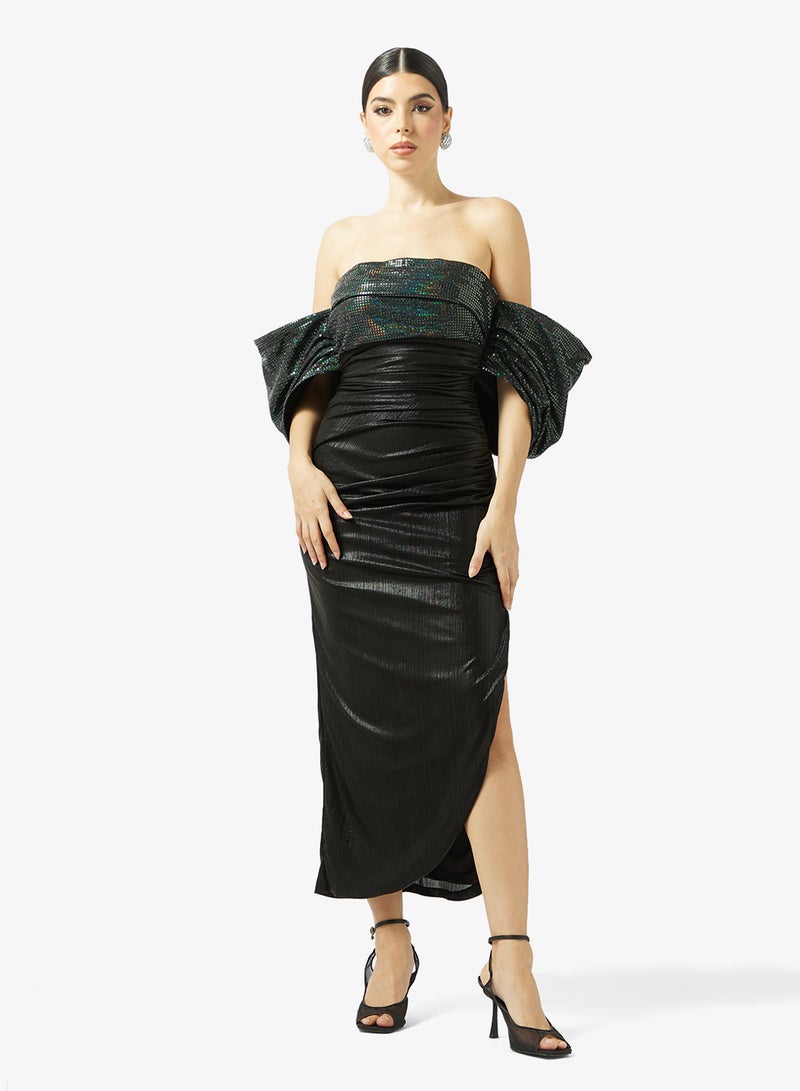 Threadz by Ajooni Off-Shoulder Sequin Dress - Image 4